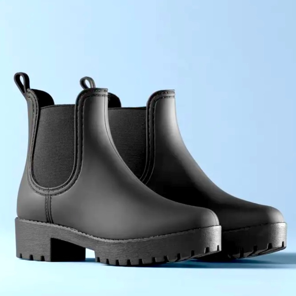 Black Waterproof Jeffrey Campbell Chelsea Boot. Style-“Hydra”